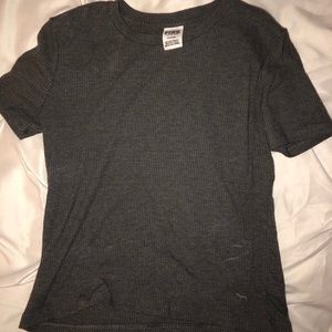 PINK grey cropped T-shirt